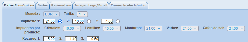 Configurar impuestos en Opticloud