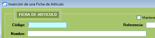 Campo cdigo en alta de ficha de artculo en TpvSof
