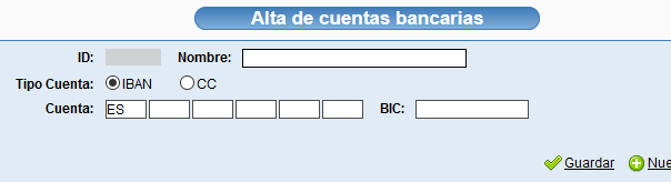 Alta de nueva cuenta bancaria en Solincloud y Vestanube