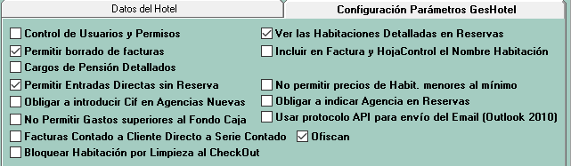 Configuración de Geshotel para trabajar con Ofiscan