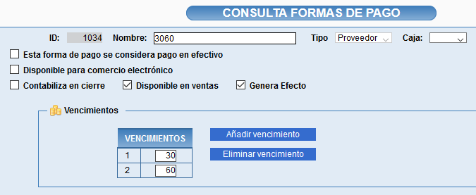 Formas de pago de proveedor en Solincloud y Vestanube