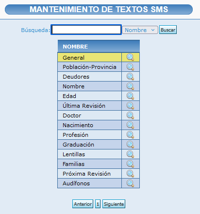 Configurar textos predefinidos para SMS en Opticloud