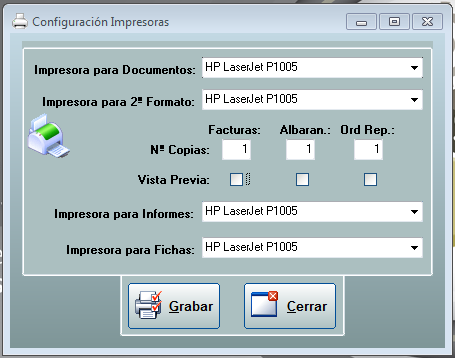 Configurar impresoras en Autosof