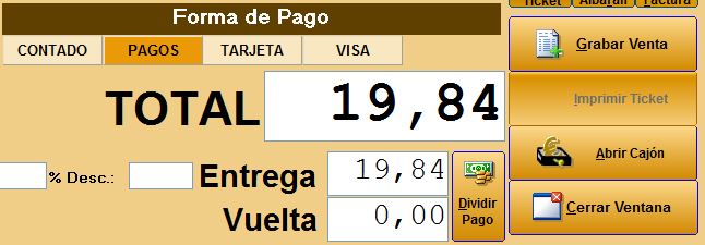 Pagar sacando dinero de caja en Restages