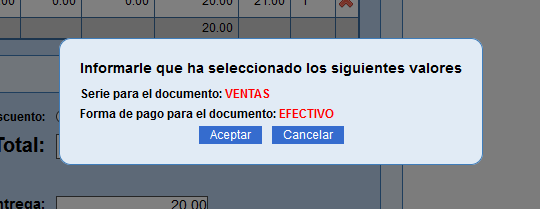 Confirmación de valores de venta en Solincloud y Vestanube