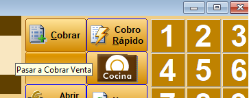 Botón cobrar en Restages