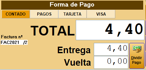 Factura asignada al cliente en Restages