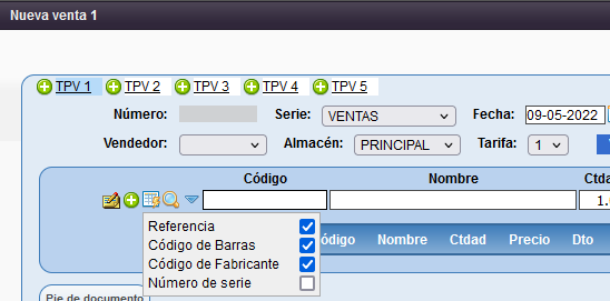 Configurar búsqueda de artículos en documentos de venta en Solincloud y Vestanube