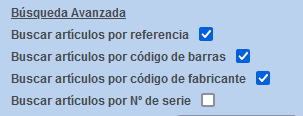 Configurar búsqueda de artículos en documentos de venta en Solincloud y Vestanube