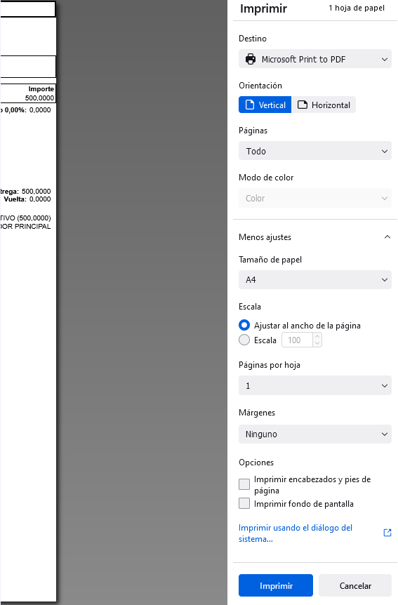Ajuste de tickets sobre impresión HTML en Solincloud y Vestanube