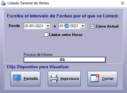 Listado de ventas general en Mercasof