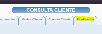 Pestaña fidelización de cliente en Solincloud