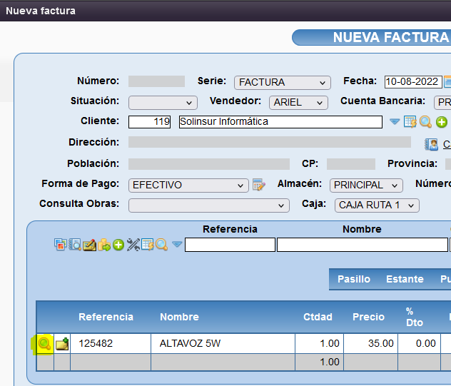 Consultar artículos desde los documentos de Solincloud y Vestanube