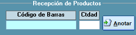 Selección de productos mediante lectura de código de barras