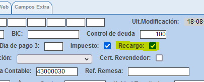 Modificar factura para añadir recargo en Solincloud y Vestanube
