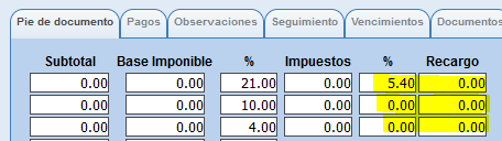 Modificar factura para añadir recargo en Solincloud y Vestanube