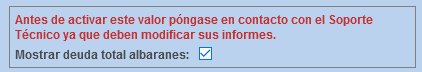 Activar mostrar deuda global en albaranes de Solincloud
