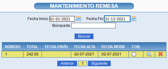 Mantenimiento de remesas en Solincloud