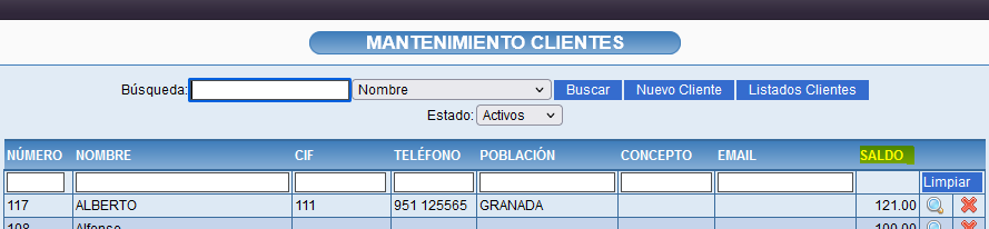 Mostrar columna deuda de clientes en Solincloud