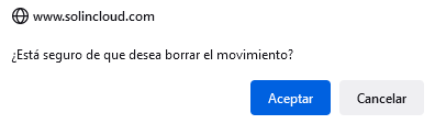 Borrado de movimiento de caja en Solincloud y Vestanube