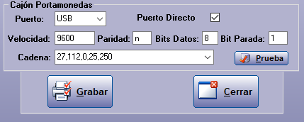 Configurar cajn portamonedas