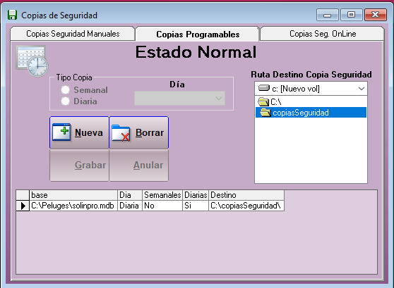 Copias de seguridad programables en Geshotel