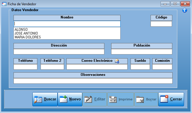 Vendedores en Optisof