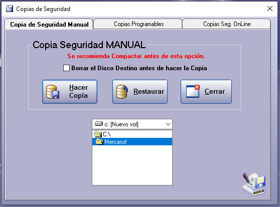 Copia Seguridad manual