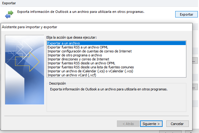 Exportar Informacin en Outlook 2010