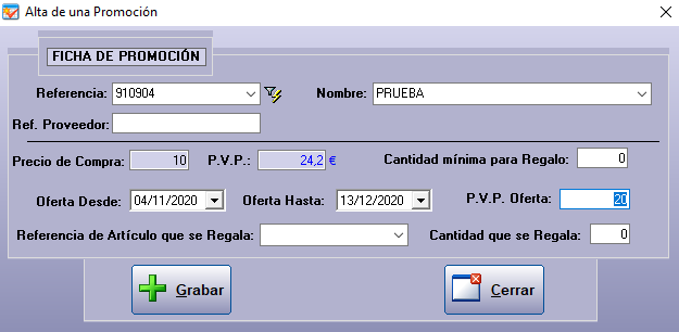 Alta de oferta en Mercasof