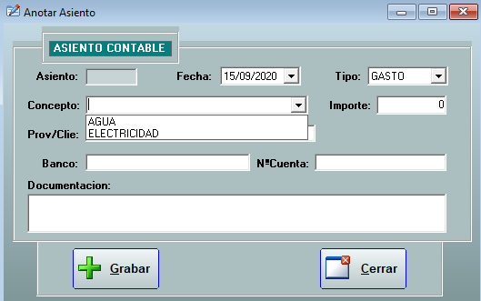 Anotar asiento contable en Autosof