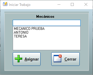 Seleccionar mecánico