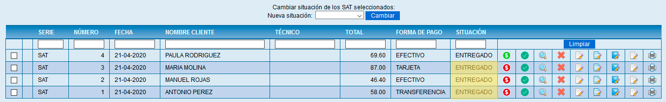Cambio de estado en SAT 2