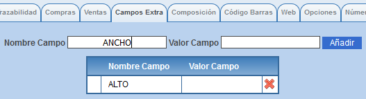 Campos extra en ficha de producto de Solincloud