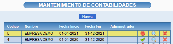 Contabilidades en Solincloud / Vestanube