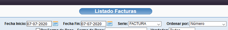 Fecha inicio y fecha fin en listado de facturas de Solincloud y Vestanube