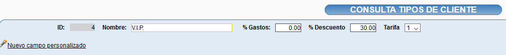Consulta de tipo de cliente