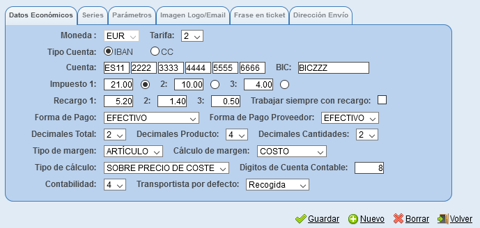 Configurar número decimales