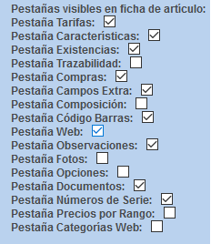 Pestaña Campos Extra en Configuración de Solincloud / Vestanube