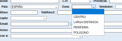 Zonas en ficha de cliente de Solincloud