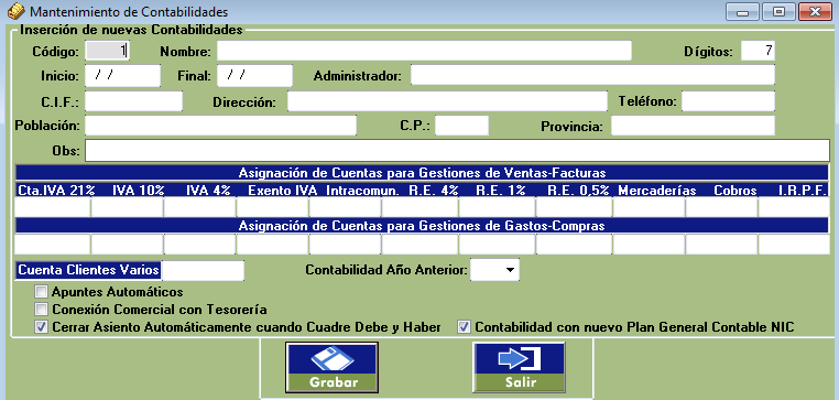 Contasof nueva contabilidad