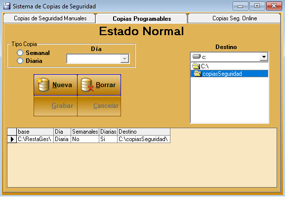 Copias de seguridad programables en Restages