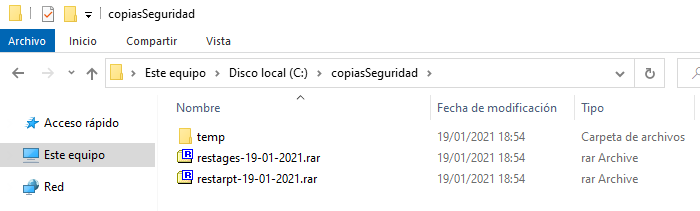 Comprobación copias de seguridad