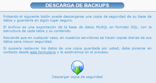 Descargar Backup Opticloud