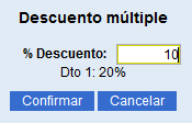 Primer descuento añadido y anotación del segundo