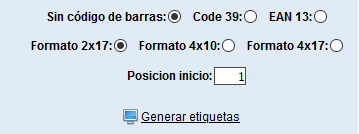 Etiquetas en Solincloud / Vestanube / Opticloud