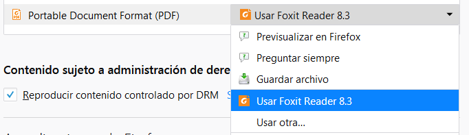 Opciones Firefox
