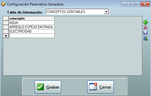 Gestión de conceptos contables en Autosof