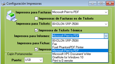 Configuración de impresoras