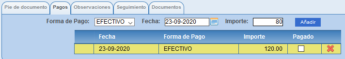 Zona de pagos/cobros, en Solincloud y Vestanube